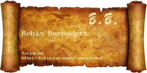 Bobis Bernadett névjegykártya